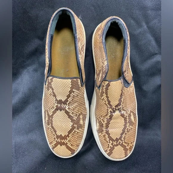 Celine Python Snakeskin Slip-on Sneakers Skater Almond Toe - Picture 4 of 14